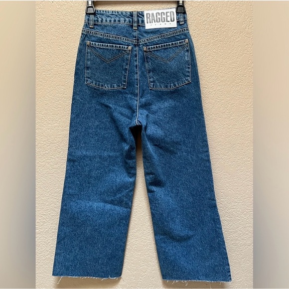 Ragged Wide Leg Style Jeans Women's Denim Jeans Size 24 Blue Color - Picture 2 of 9